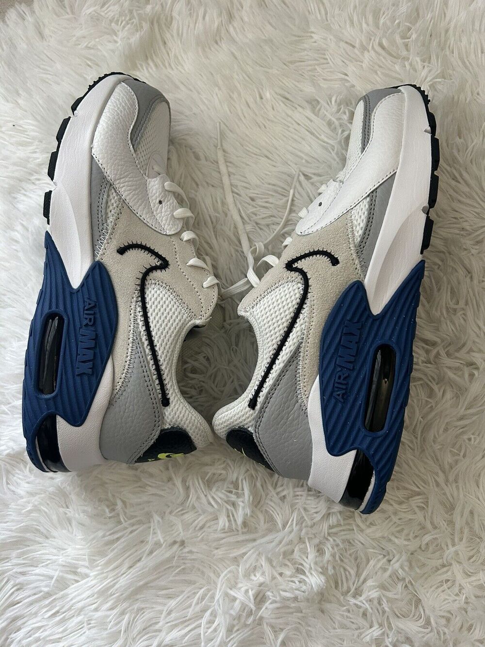 Nike Air Max Excee Shoes Men's Size 8.5 White Blue Sneakers Gym Workout